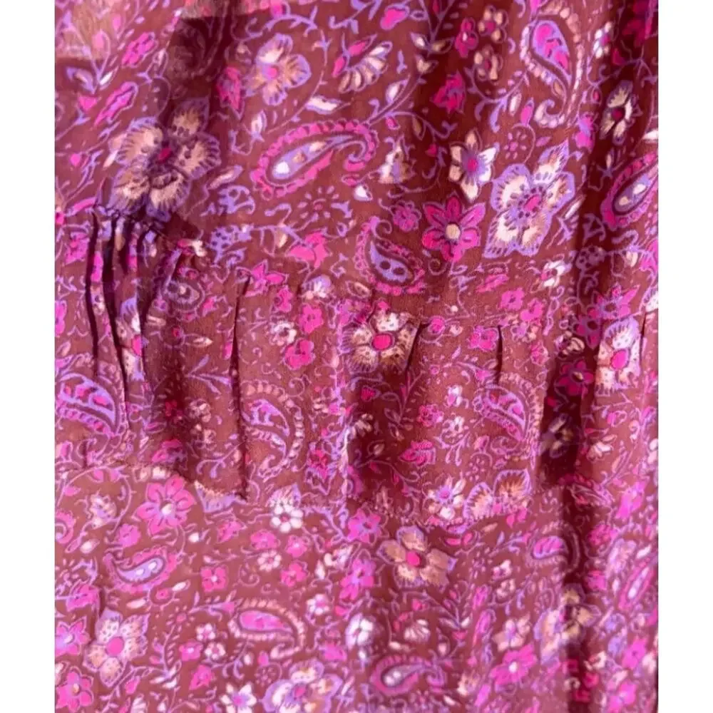 Ulla Johnson 0 Ressie 100% Silk Midi Dress $675 Asymmetric Scarf Hem Sumac NWT